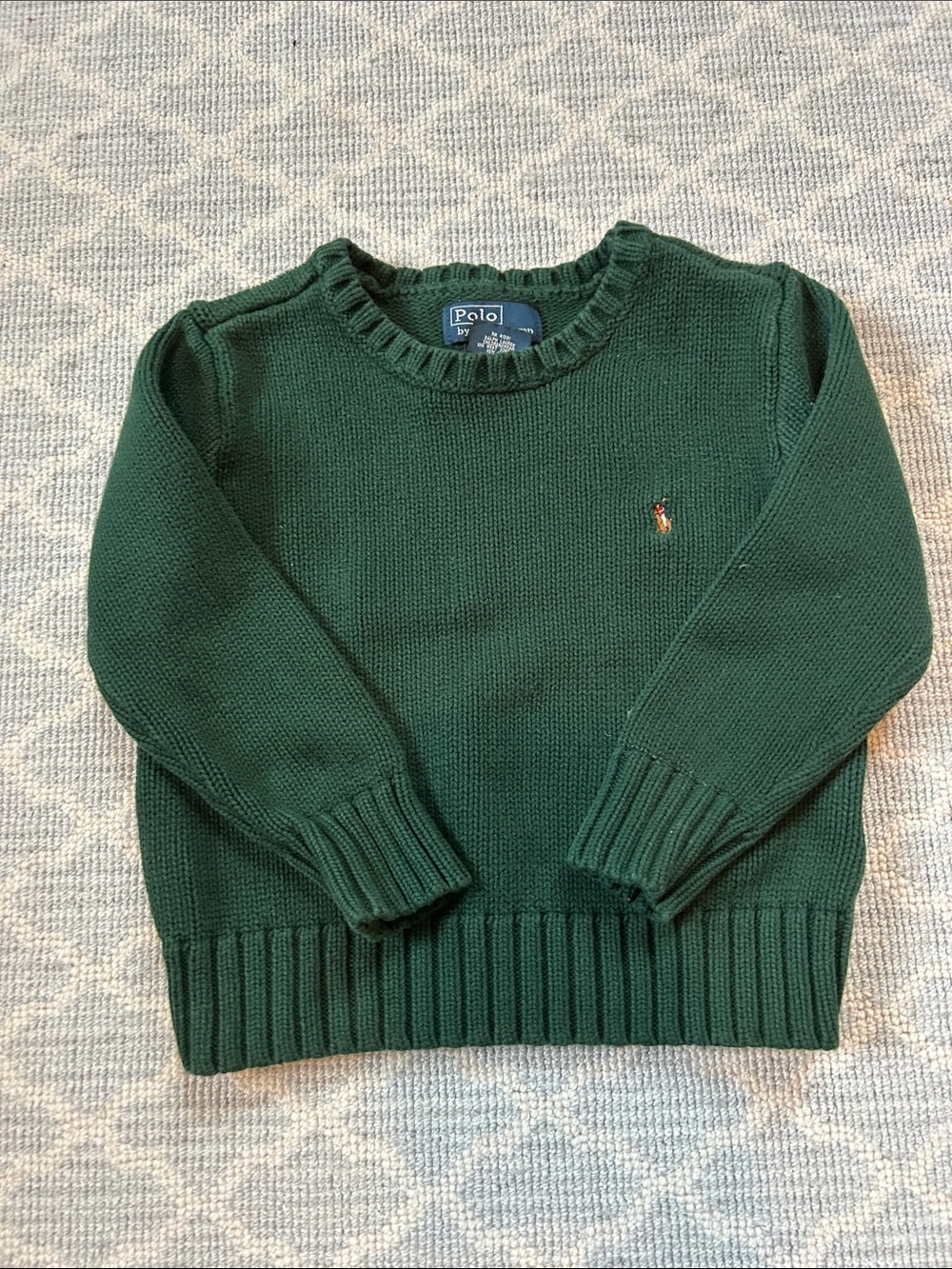 Ralph Lauren Kids Green Crewneck Sweater